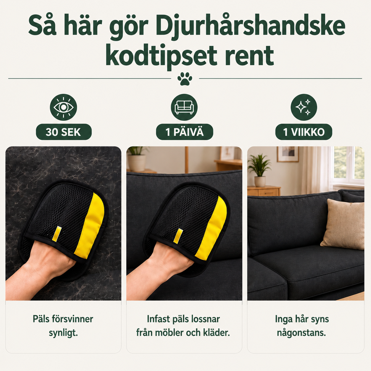 Lumelo Effektiv Djurhårshandske