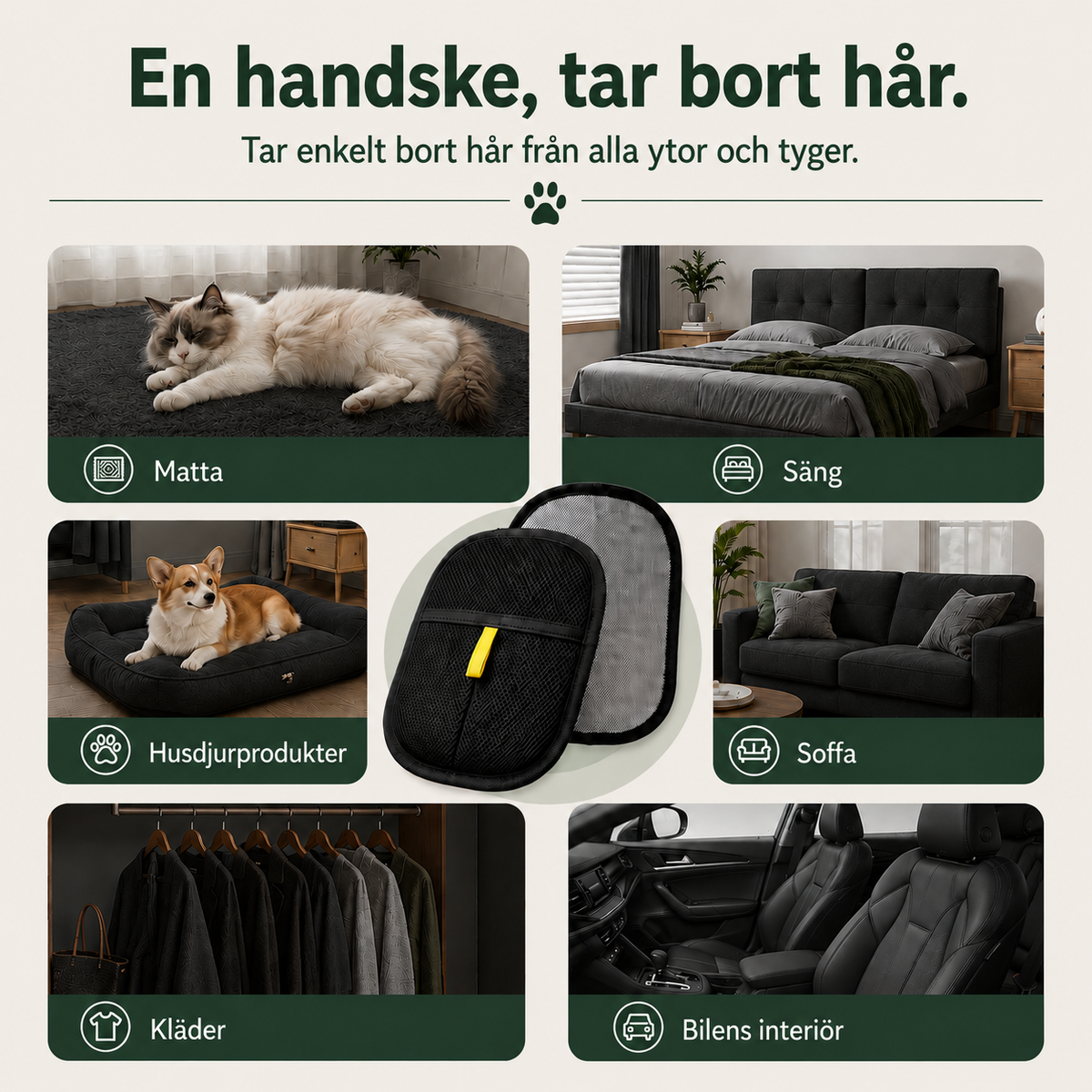 Lumelo Effektiv Djurhårshandske